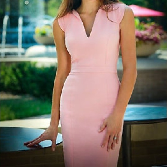 French Connection Blush Pink Sheath Bodycon Dress - Picture 1 of 10